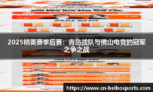 2025精英赛季后赛：青岛战队与佛山电竞的冠军之争之战